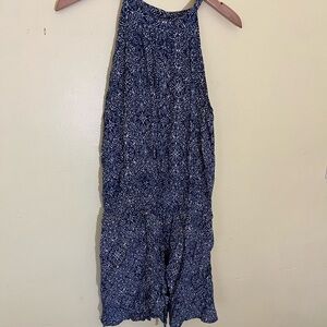 GAP Navy and White Patterned Romper XS